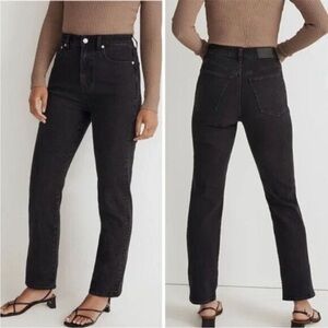 FLAWED Madewell The‎ Curvy '90s Straight Jean in Belmere Wash Black NM273